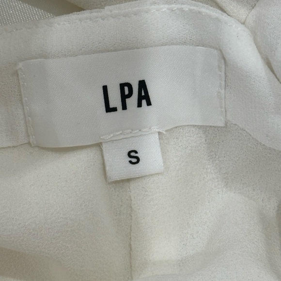 LPA Back Cutout Wrap Mini Dress Puff Sleeves Summer Grad Bridal White Small - Picture 8 of 9